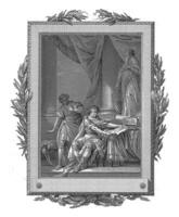 Timocrates convinces Idomeneus of the treachery of Philokles, Jean-Baptiste Tilliard, after Charles Monnet, 1785 photo