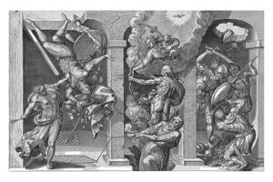 Fall of man, Hieronymus Wierix, after Ambrosius Francken I, after Willem van Haecht I, 1578 photo