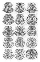 Fifteen Letter Monograms HIK-AHF, Daniel de Lafeuille, c. 1690 - c. 1691 photo