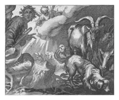 Annunciation to the Shepherds, Boetius Adamsz. Bolswert, after Abraham Bloemaert, 1611 - 1661 photo