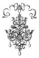 Pendant with a flower vase, anonymous, after Paul Birckenhultz, 1571 - 1639 photo