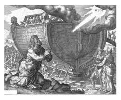 God orders Noah to build the ark, Cornelis Cort, photo