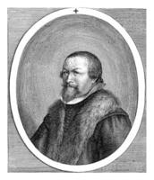 Portrait of Hibbaeus Magnus, Crispijn van den Queborn, after F. Magnus, 1638 photo