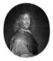 Portrait of the theologian Johann Olearius, Pieter Schenk I, 1670 - 1713 photo