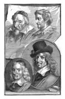 Portraits of Frans Hals, Wenzel Coebergher, Lucas van Uden and, Wybrand de Geest, Jacob Houbraken, 1718 photo