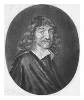 Portrait of Rene Descartes, Jacob Gole, after Frans Hals, 1670 - 1724 photo