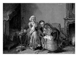 Man and Woman at a Cradle photo