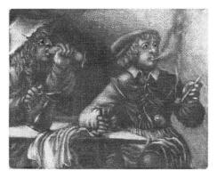 de fumar y comiendo hombres, jacobus harrewijn, 1690 foto