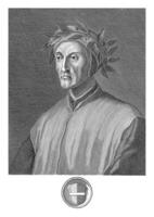 retrato de dante alighieri, francesco alegrini, después Giuseppe zoquis, 1761 foto