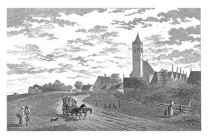 View of the village of De Waal in Texel, Theodorus de Roode, after Pieter Jan van Cuyck, 1789 - in or after 1801 photo