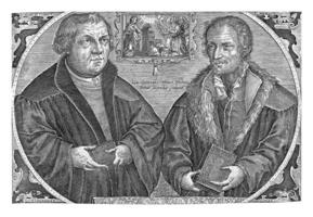 Double Portrait of Martin Luther and Philipp Melanchthon with Annunciation, Jan Diricks van Campen photo