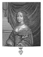 Portrait of Clara van Bourbon, Pieter de Jode II, 1628 - 1670 photo