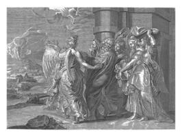 Lot leaves Sodom, anonymous, after Lucas Vorsterman I, after Peter Paul Rubens, 1630 - 1702 photo