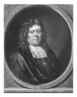 retrato de el predicador y profesor gerbrand camioneta Leeuwen, pieter schenk i, después arnold boones, 1670 - 1713 foto