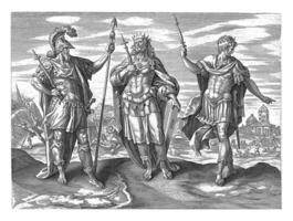Saul, David and Solomon, Maerten de Vos, 1596 - 1643 photo