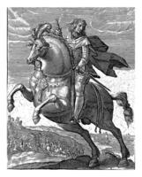 Rudolf I of Habsburg on horseback, Crispijn van de Passe I, after G. Ens, 1604 photo
