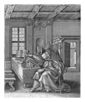 Church Father Gregorius the Great, Hieronymus Wierix, after Maerten de Vos, 1586 photo