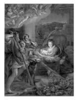 Adoration of the Shepherds. After Correggio with address of Arnold, Achille Desire Lefevre, after Correggio, 1808 - 1864 photo