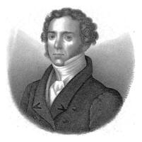 retrato de compositor salvador comerciante, monograma gb grabador, 1829 foto