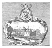 Vignette with Beerschot House and Episcopal Coat of Arms photo