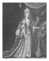 retrato de magdalena augusta de anhalt-zerbst, duquesa de saxo-gotha, pieter schenk i, 1670 - 1713 foto