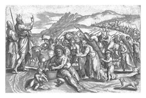 Exodus from Egypt, Johann Sadeler I, after Marten van Cleve I, 1579 photo