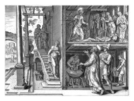 Raising of Tabita by Peter in Joppe, anonymous, after Philips Galle, after Maarten van Heemskerck, 1646 photo
