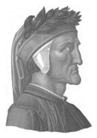 retrato de dante alighieri, jacinto principal, después agostino comerío, después Rafael, 1800 - 1899 foto