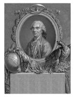 retrato de georges-louis leclerc, contar de bufón, vincenzo evangelistas, después andre pujos, 1777 foto