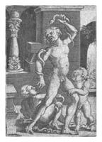 laocoonte y su dos hijos delicado por serpientes, Hans brosámero, 1538 foto