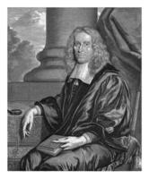 retrato de teólogo Federico Spanheim jr., Abrahán Delaware Blois, después willem camioneta mieris, 1683 foto