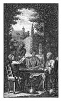 July cheerful company at the table, Jan Caspar Philips, 1736 - 1775 photo