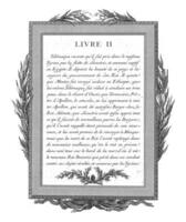 Framed French text with an owl and olive branches, Jean-Baptiste Tilliard, 1785 photo