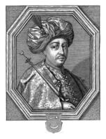 retrato de sultán mehmet iv de el otomano imperio, cornelis meyssens, 1650 - 1693 foto