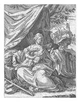 Rest on the Flight into Egypt, Agostino Carracci, after Bernardino Passeri, 1567 - 1602 photo
