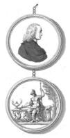 Medallions with portrait of Joannes Lami and representation of Athena, Carlo Gregori, 1754 photo