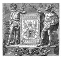 Trademark with Mercury and Neptune and the Coat of Arms of Amsterdam photo