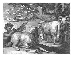 Shepherd with Sheep, Boetius Adamsz. Bolswert, after Abraham Bloemaert, 1611 - 1661 photo