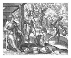 David leaves with food to his brothers, anonymous, after Maarten van Heemskerck, 1555 - 1633 photo