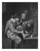 Man binds up a man's toes, anonymous, 1680 - 1713 photo