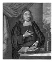 Portrait of the Amsterdam preacher Henricus Vos, Barent Velthuysen possibly, 1700 - 1750 photo