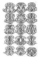 quince letra monogramas klm-kop, Daniel Delaware lafeuille, C. 1690 - C. 1691 foto
