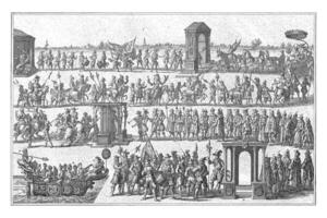 procesión a el Dedicación de el Universidad de Leiden, 1575, Simón fokke, 1752 - 1784 foto