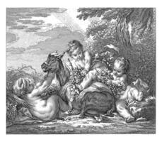 Personification of Autumn, Claude Augustin Duflos, after Francois Boucher, 1710 - 1786 photo