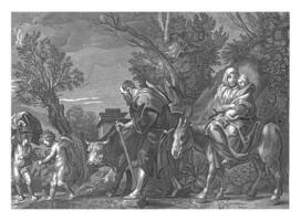 Flight to Egypt, anonymous, after Paulus Pontius, after Jacob Jordaens I, 1630 - 1702 photo