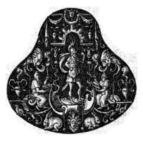 Forma de pera ornamento con grotescos, Abrahán Delaware bruyn, después etienne delaune, C. 1570 foto