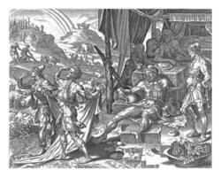 Drunkenship of Noah, Harmen Jansz Muller, after Maarten van Heemskerck, 1570 - 1612 photo