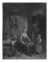 cocina con Tres cifras, ene Delaware grosero, después quiringh gerritsz. camioneta brekelenkam, 1698 - 1776 foto