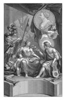 Allegorical title page with the personification of Music, Matthijs Pool, after Arnold Houbraken, 1710 photo