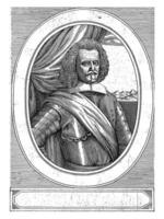 retrato de general carlo della gatta, monograma fp Italia 17 siglo, C. 1600 - C. 1699 foto